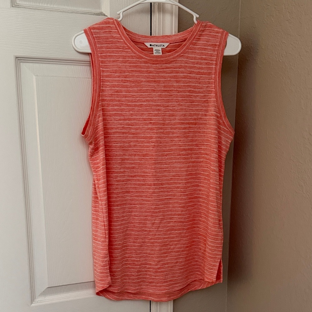 Athleta Women's Pink Striped Tank Top